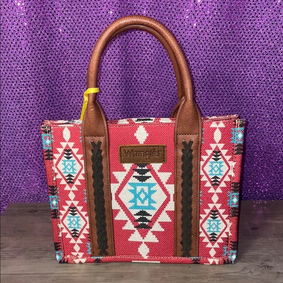 Wrangler Handbags - Wrangler Red and Brown Southwestern Purse